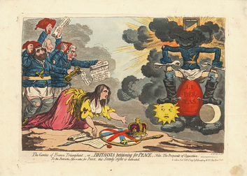 The Genius of France Triumphant. - or – BRITANNIA petitioning for PEACE. H.Humphrey, 2 February 1795. JAMES GILLRAY 1756-1815  Andrew Edmunds Prints