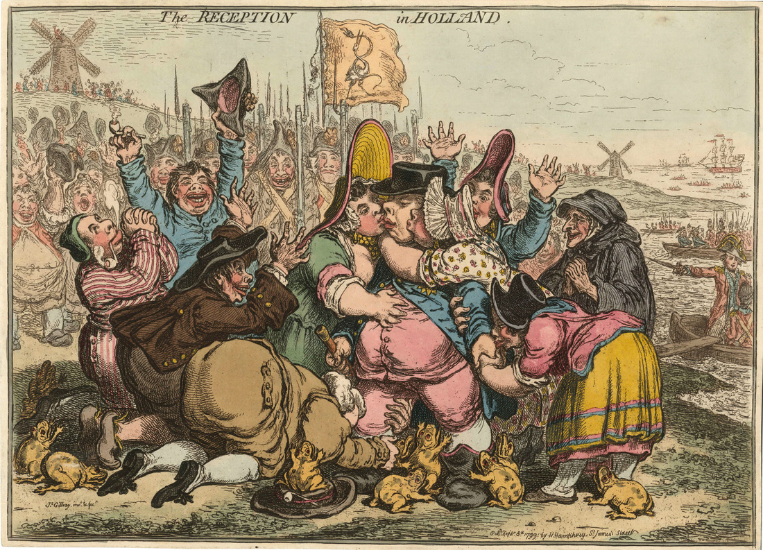 The RECEPTION in HOLLAND. H.Humphrey, 8 September 1799.  JAMES GILLRAY 1756-1815  Andrew Edmunds Prints