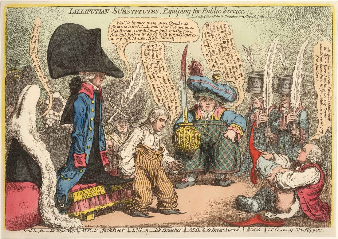 LILLIPUTIAN-SUBSTITUTES, Equiping[sic]for Public Service. H.Humphrey, 28 May 1801. JAMES GILLRAY 1756-1815  Andrew Edmunds Prints