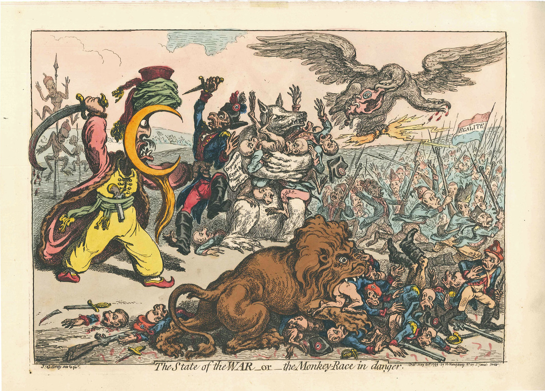 The State of the WAR – or – the Monkey-Race in danger. H.Humphrey, 20 May 1799. JAMES GILLRAY 1756-1815  Andrew Edmunds Prints