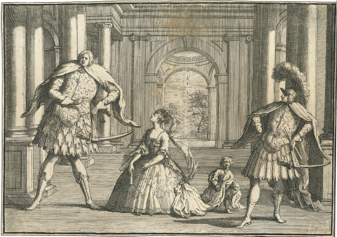 Berenstadt, Cuzzoni & Senesino, possibly in Handel’s Flavio  c 1723 att. Hogarth & Vanderbank   Andrew Edmunds Prints