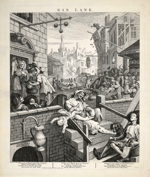 Gin Lane 1751  William Hogarth 1697-1764  Andrew Edmunds Prints