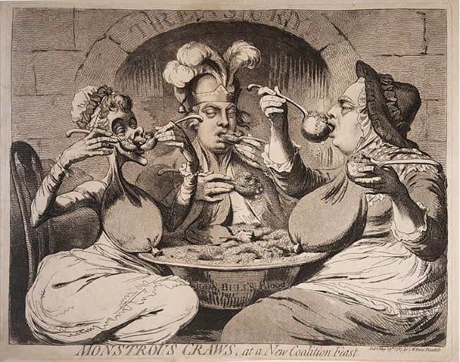  James Gillray  Monstrous Craws, at a New Coalition Feast  Andrew Edmunds Prints