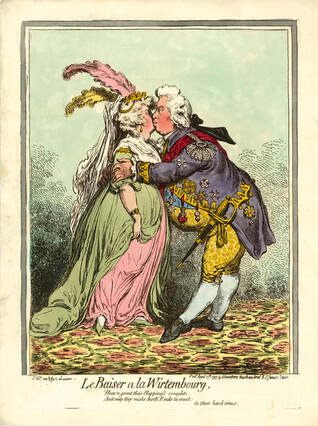 Le Baiser a la Wirtembourg  James Gillray 1797  Andrew Edmunds Prints