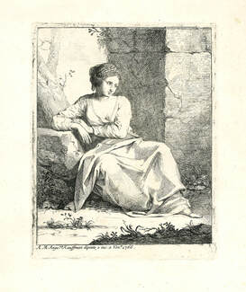 Young-woman-seated-on-ground,-elbow-on-rock-1766-Angelica-Kauffman--Andrew-Edmunds-Prints